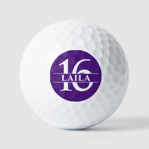 Bola de Golf con Números Personalizados - Morado