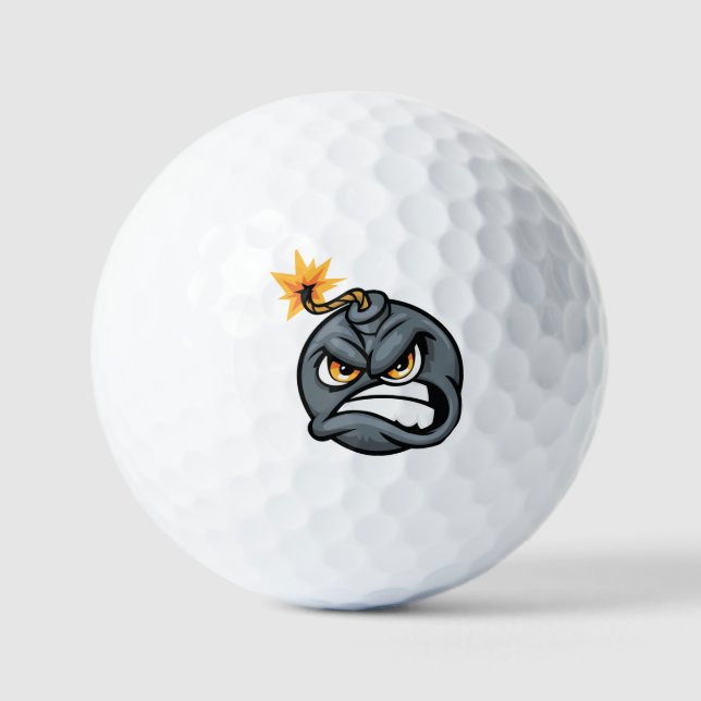 Bola de Golf de Dibujos Animados de Bomba Enojada  (Anverso)