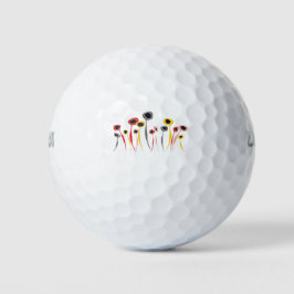 Bola de golf de Flores Retro