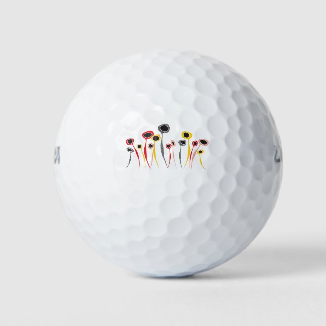 Bola de golf de Flores Retro (Anverso)
