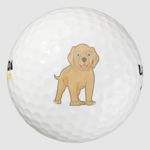 bola de golf de labrador amarillo lindo
