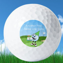 Bola de Golf Divertida con Tarta de Cumpleaños Hum