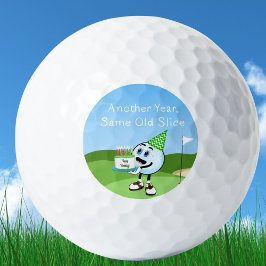 Bola de Golf Divertida con Tarta de Cumpleaños Hum