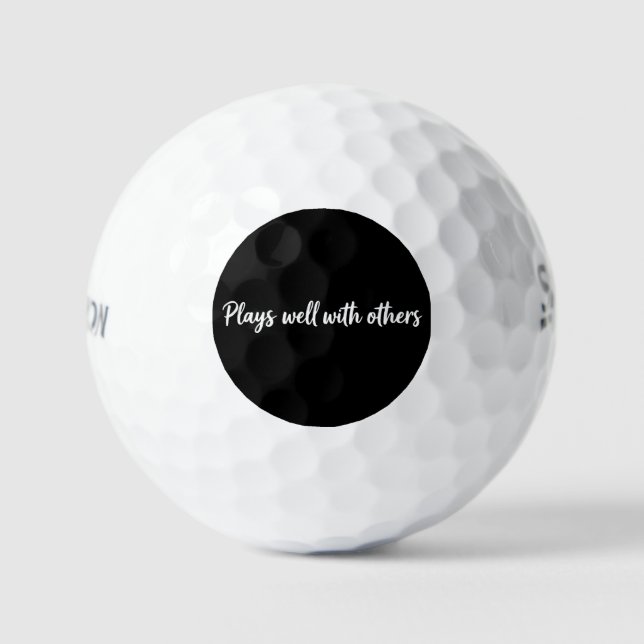 Bola de Golf Divertida – ‘Juega Bien Con Otros’ |  (Anverso)