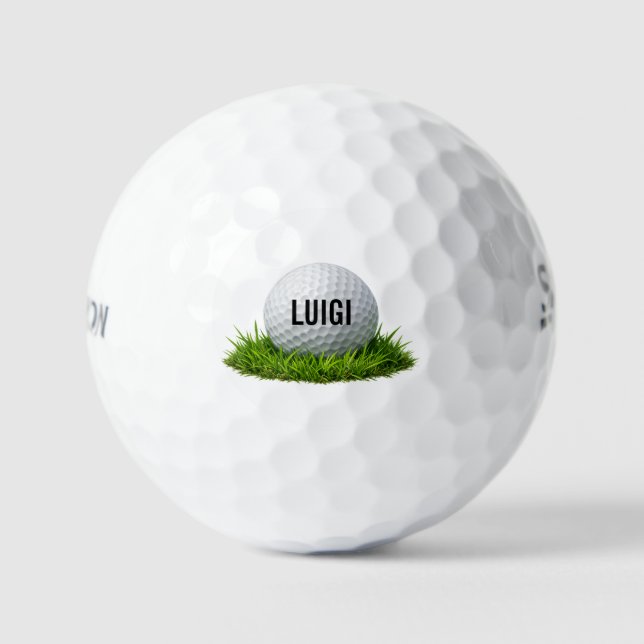 Bola de Golf en Césped Personalizada con Nombre (Anverso)