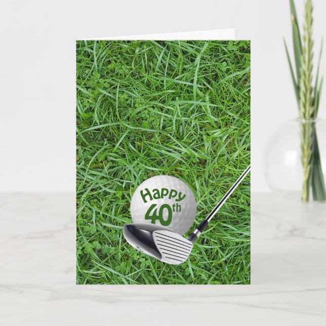Bola De Golf En La Tarjeta De Cumpleaños 40 Del Gr (Anverso)