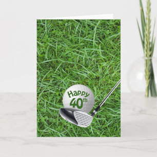 Bola De Golf En La Tarjeta De Cumpleaños 40 Del Gr