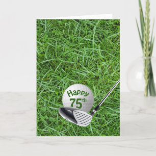 Bola De Golf En La Tarjeta De Cumpleaños 75 Del Gr