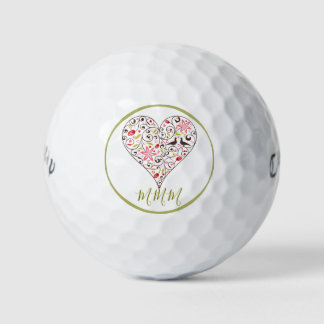 BOLA DE GOLF INICIAL personalizado CON CORAZÓN ESC