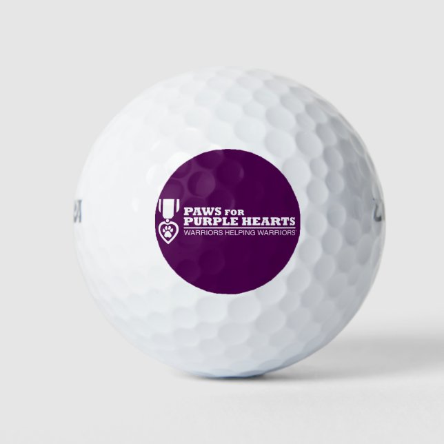 Bola de golf - Logo blanco sobre morado (Anverso)