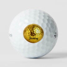 Bola de golf personalizada con monograma negro dor