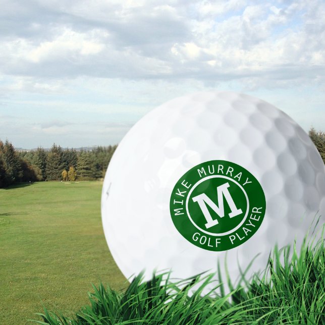 bola de golf personalizada con monograma verde (Subido por el creador)