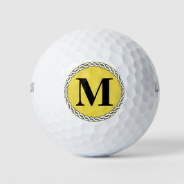 Bola de golf Personalizado amarillo Monograma Bord