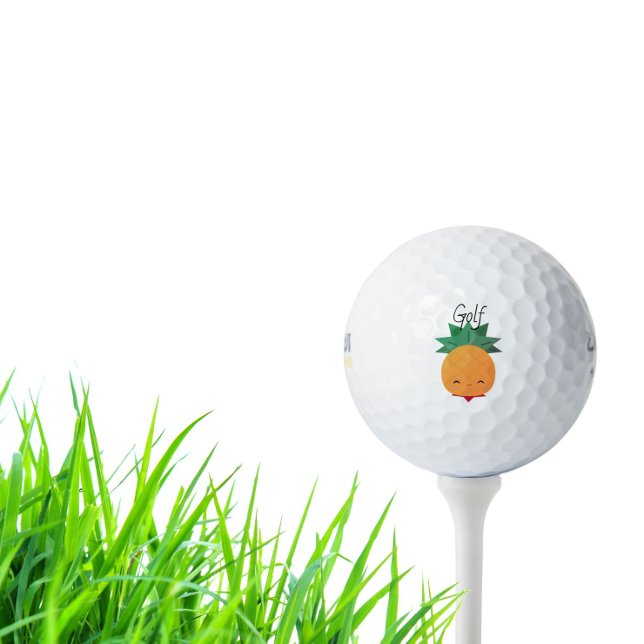 Bola de golf Tropical Kawaii Pineapple Fruit Dista (Subido por el creador)
