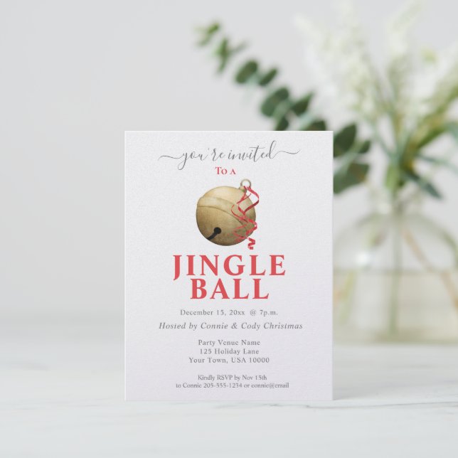 BOLA DE JINGLE, invitación de vacaciones/Campana d (Anverso de pie)