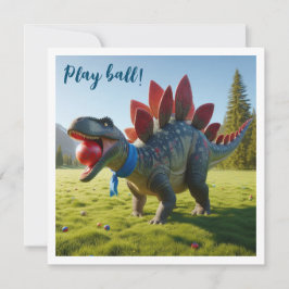 Bola de juego de dinosaurio, invitación de cumplea