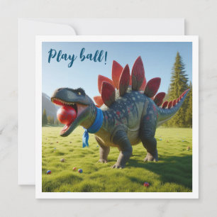 Bola de juego de dinosaurio, invitación de cumplea