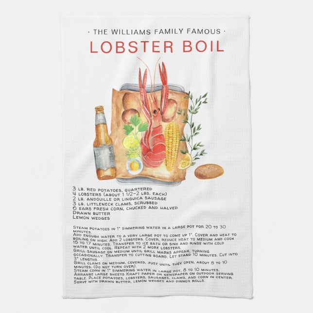 Bola de langosta de verano | Toalla de té de Heirl (Vertical)