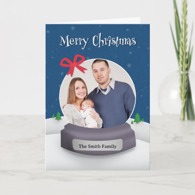 Bola de Nieve con Foto Personalizada Feliz Navidad (Anverso)