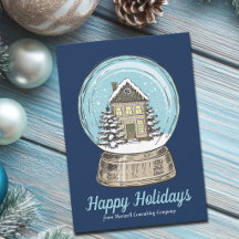 Bola de Nieve de Navidad Azul Personalizada Felice