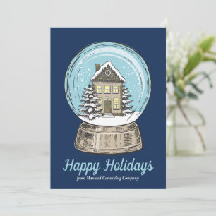 Bola de Nieve de Navidad Azul Personalizada Felice