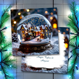 Bola de nieve tren vintage Navidad Personalizada