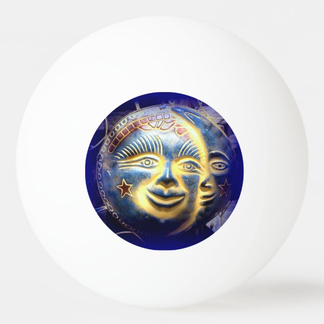 bola de ping pong de cara de sol/ luna (Reverso)