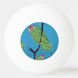 bola de ping pong de loro verde
