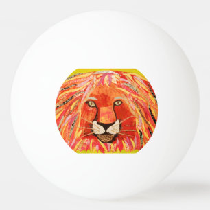 Bola de ping-pong de tres estrellas con el león