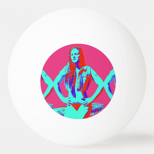 bola de ping pong de un chica bikini pelirrojo (Anverso)