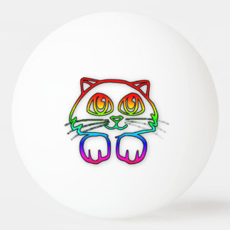 Bola de ping-pong del gatito del arco iris