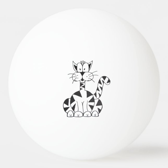 Bola de ping-pong del gato del dibujo animado (Anverso)