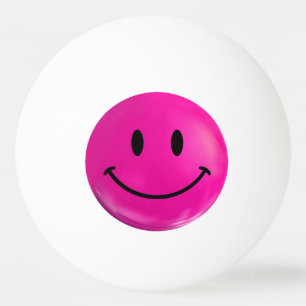 Bola de ping-pong feliz rosada