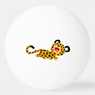 Bola de ping-pong graciosa del leopardo del dibujo