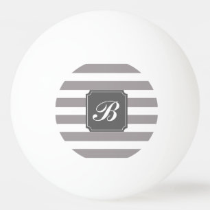 Bola de ping-pong gris personalizada monograma de