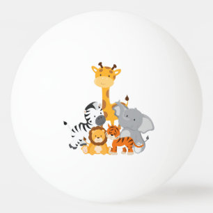 Bola de ping-pong linda de los animales del bebé