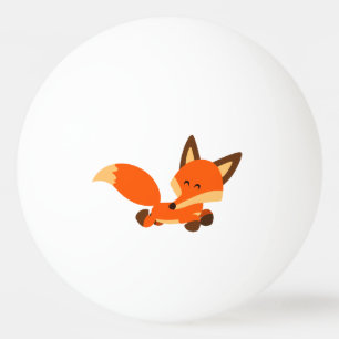 Bola de ping-pong linda del Fox del dibujo animado