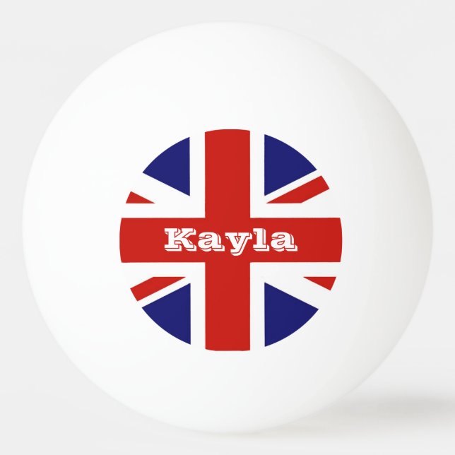 Bola de ping-pong personalizada bandera británica (Anverso)