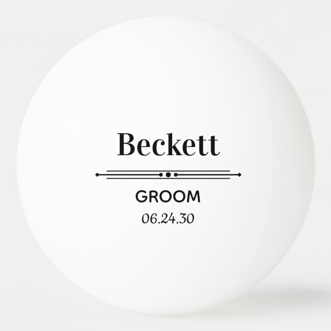 Bola de Ping Pong Personalizada para el Novio (Anverso)