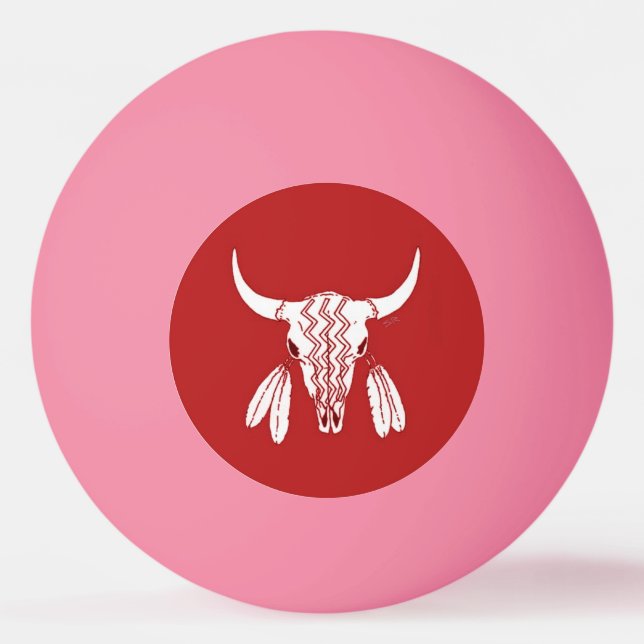 Bola de ping pong roja de baile de fantasma búfalo (Anverso)