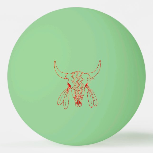 Bola de ping pong roja de baile fantasma búfalo 1  (Anverso)