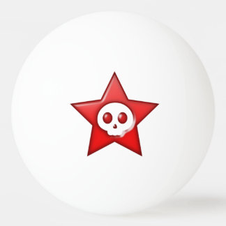 Bola de ping-pong roja de la estrella del cráneo