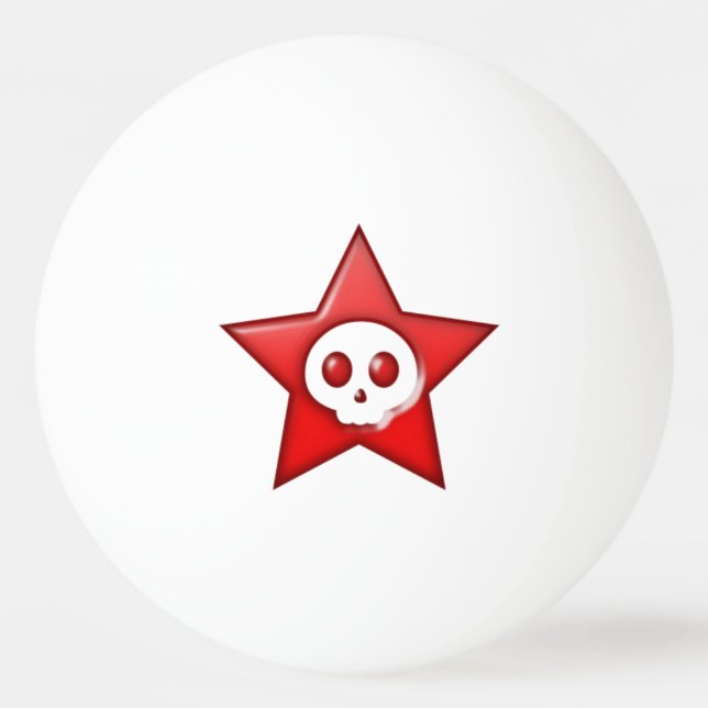 Bola de ping-pong roja de la estrella del cráneo (Anverso)