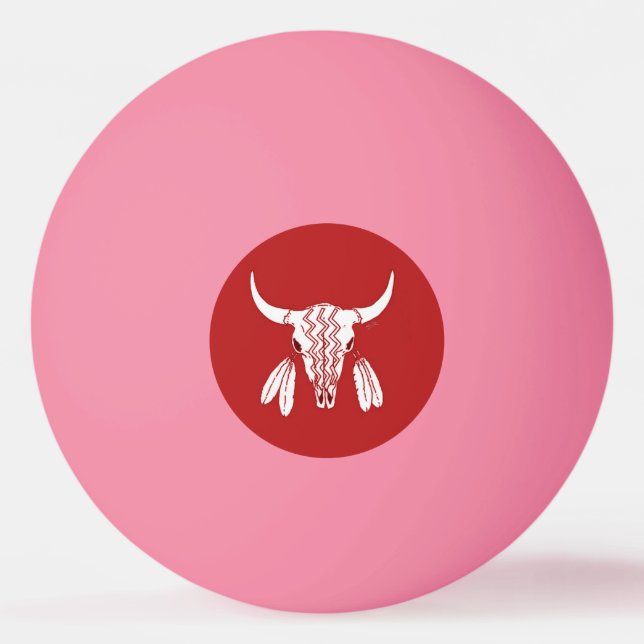 Bola de ping pong roja Ghost Dance Buffalo 1 estre (Anverso)