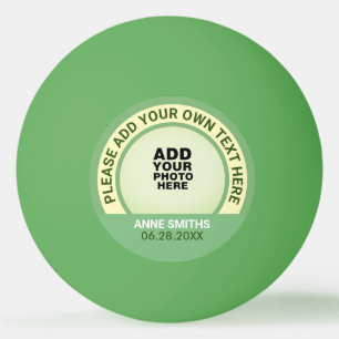 bola de ping pong verde con foto