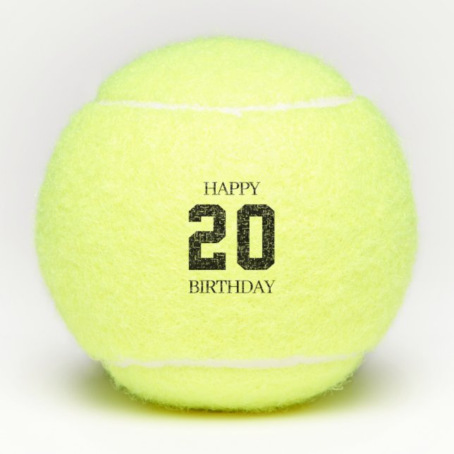 Bola de tenis de cumpleaños con edad (Anverso)