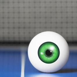 Bola de tenis de mesa divertida con iris de ojo ve