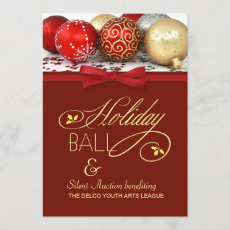 Bola del día de fiesta y invitación del