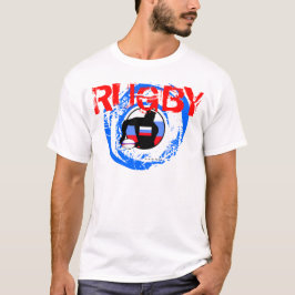Bola del paso de la camiseta de las fans del rugbi