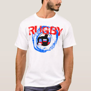 Bola del paso de la camiseta de las fans del rugbi